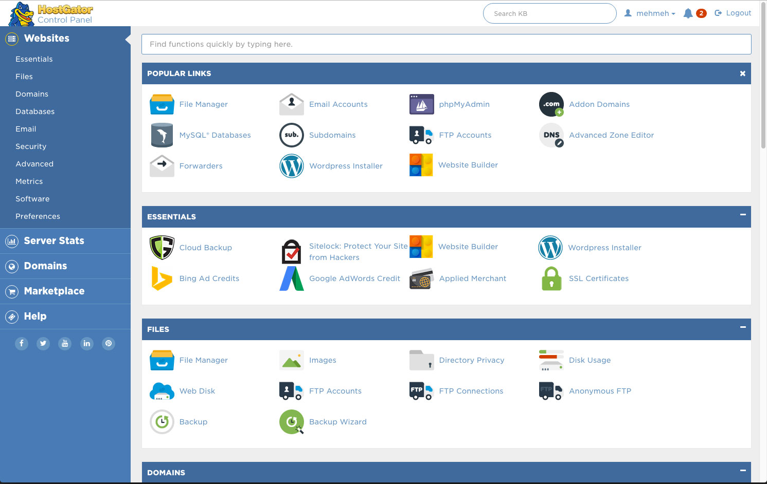 Hostgator Cpanel
