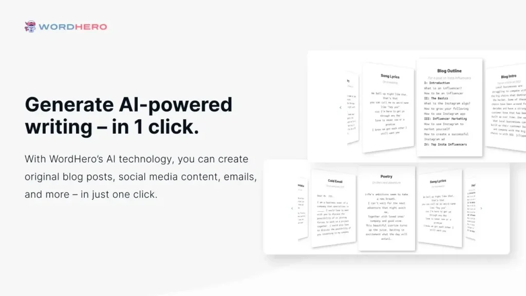 Wordhero Ai-Powered Writing In 1 Click