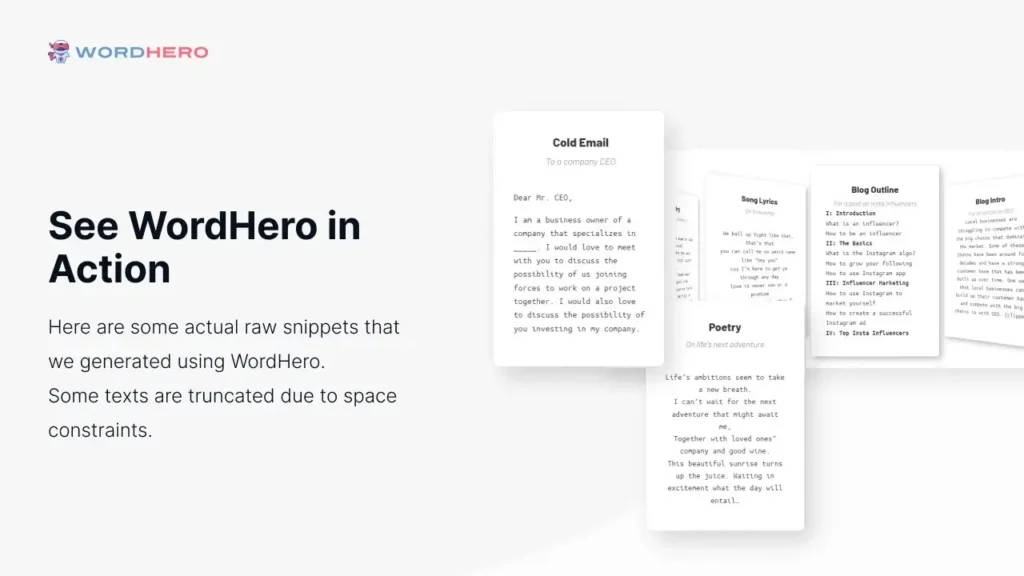 Wordhero In Action