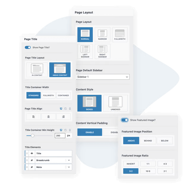 Kadence Layout Settings
